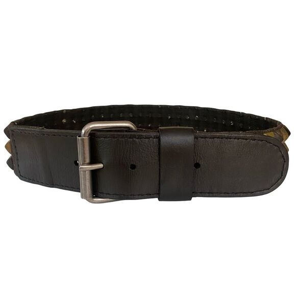 Vintage Great China Wall Pyramid Studded Belt Brown main image 4